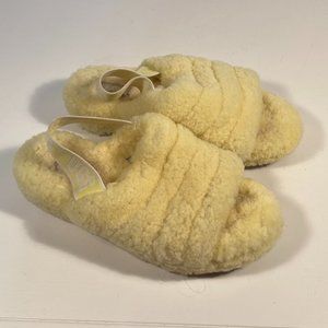 Ugg Fluff Yeah Yellow Fuzzy Slippers Sandals Women Size 7